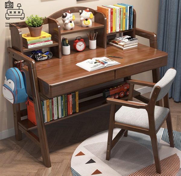 SIEDICE® Kids Desk | Designed for Children | 4 Sizes: 800mm, 1000mm, 1200mm, 1400mm | 5 Colours: Golden Oak, Walnut, Pink, Blue, White | Option: Chair | $$ - Image 6