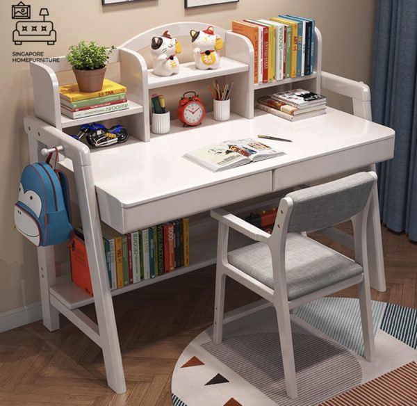 SIEDICE® Kids Desk | Designed for Children | 4 Sizes: 800mm, 1000mm, 1200mm, 1400mm | 5 Colours: Golden Oak, Walnut, Pink, Blue, White | Option: Chair | $$ - Image 5