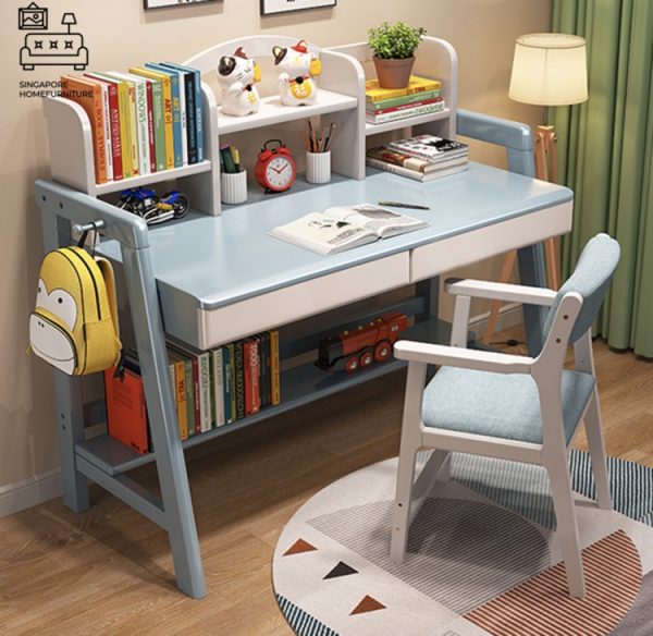 SIEDICE® Kids Desk | Designed for Children | 4 Sizes: 800mm, 1000mm, 1200mm, 1400mm | 5 Colours: Golden Oak, Walnut, Pink, Blue, White | Option: Chair | $$ - Image 4