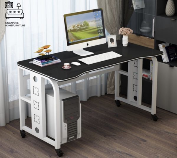 Slupsk Computer Table with Wheels Singapore SingaporeHomeFurniture