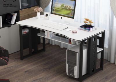 Slupsk Computer Table with Wheels Singapore SingaporeHomeFurniture