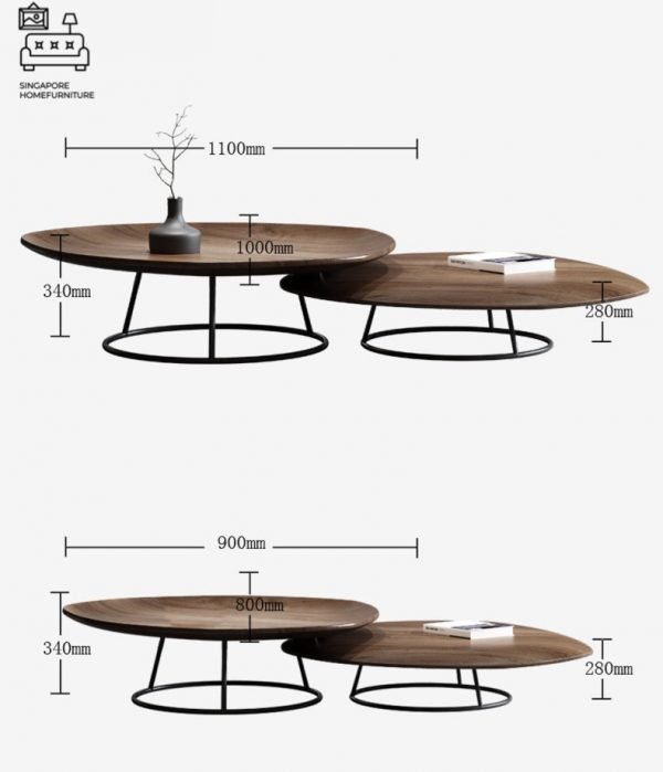 WEESP® Wooden Coffee Table | Unique Design | 2 Lengths: 900mm, 1100mm | $$$ - Image 3