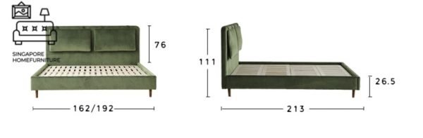 Bastogne Velvet Bed Frame Singapore SingaporeHomeFurniture
