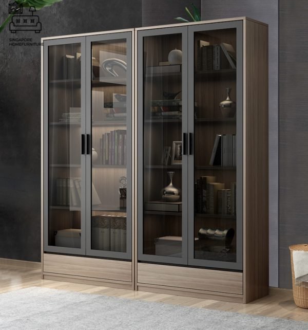 Dej Bookshelf With Doors Singapore Cabinet With Doors Singapore SingaporeHomeFurniture