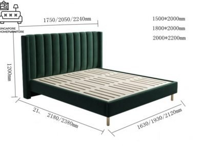 Fontaine Velvet Bed Frame Singapore SingaporeHomeFurniture