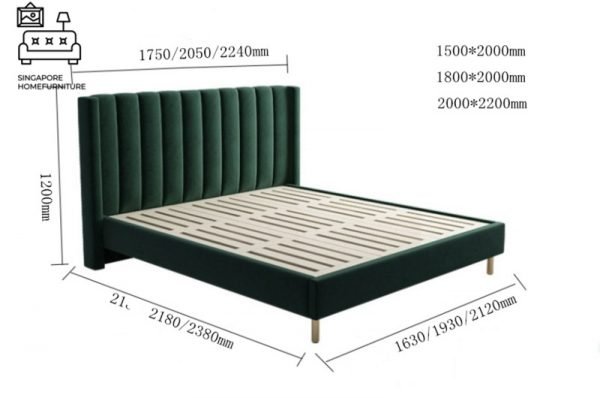 Fontaine Velvet Bed Frame Singapore SingaporeHomeFurniture