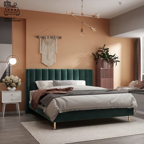 Fontaine Velvet Bed Frame Singapore SingaporeHomeFurniture