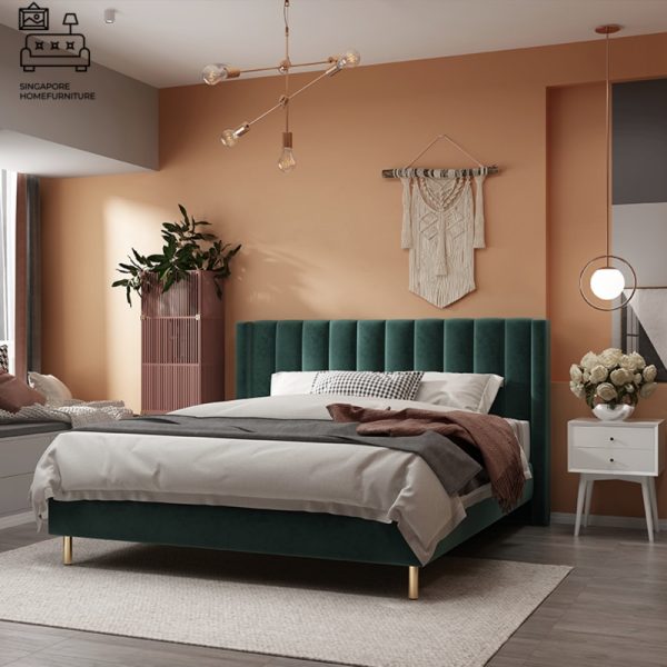 Fontaine Velvet Bed Frame Singapore SingaporeHomeFurniture