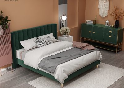 Fontaine Velvet Bed Frame Singapore SingaporeHomeFurniture