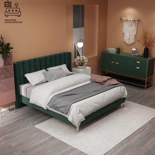 Fontaine Velvet Bed Frame Singapore SingaporeHomeFurniture