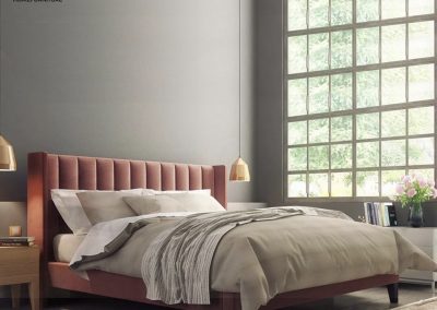 Fontaine Velvet Bed Frame Singapore SingaporeHomeFurniture