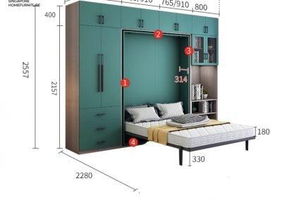 Lessines Wall Bed Frame Singapore Murphy Bed Singapore SingaporeHomeFurniture