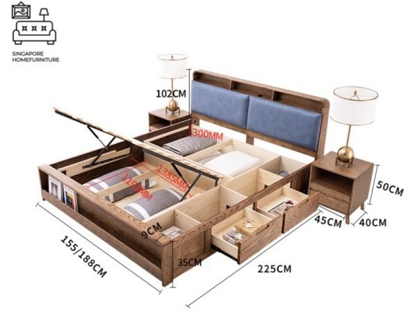 Marche Storage Bed Frame Singapore Gas Lift Bed Frame Singapore SingaporeHomeFurniture