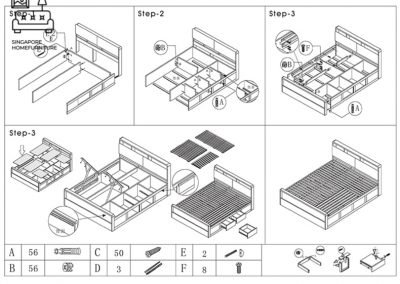 Marche Storage Bed Frame Singapore Gas Lift Bed Frame Singapore SingaporeHomeFurniture