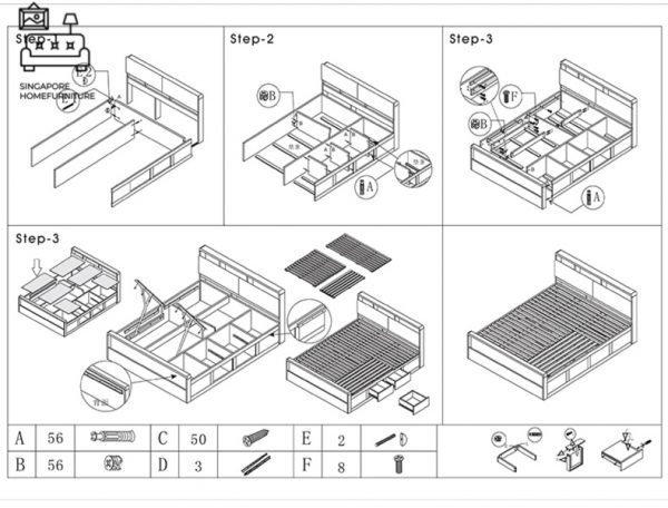 Marche Storage Bed Frame Singapore Gas Lift Bed Frame Singapore SingaporeHomeFurniture