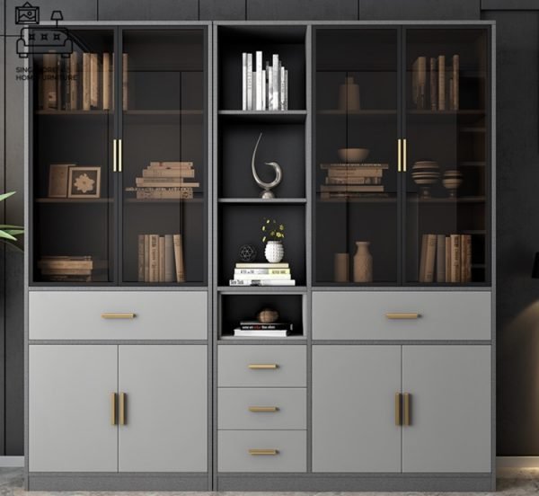 Pascani Bookshelf With Doors Singapore Cabinet With Doors Singapore SingaporeHomeFurniture