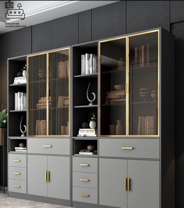 Pascani Bookshelf With Doors Singapore Cabinet With Doors Singapore SingaporeHomeFurniture