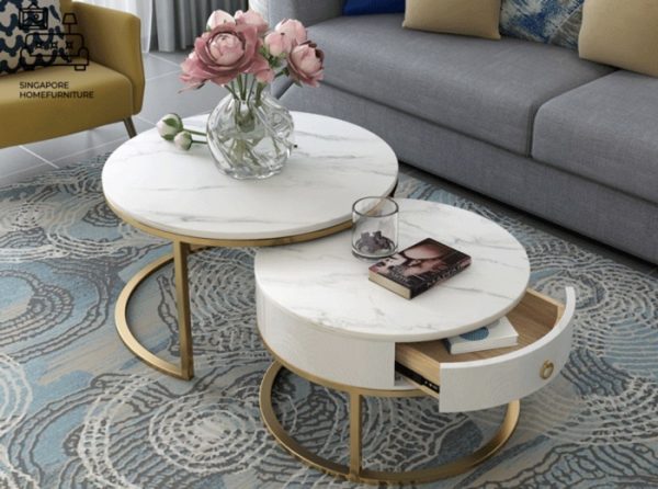 VIANEN® Coffee Table with Storage | Nesting Table | 3 Sizes: 60cm, 70cm, 80cm | 2 Materials: Slate, Reflective Slate | Multiple Colour Option | Ample Storage Space | $$ - Image 14