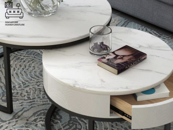 VIANEN® Coffee Table with Storage | Nesting Table | 3 Sizes: 60cm, 70cm, 80cm | 2 Materials: Slate, Reflective Slate | Multiple Colour Option | Ample Storage Space | $$ - Image 15