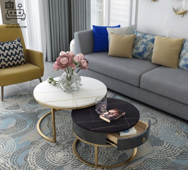 VIANEN® Coffee Table with Storage | Nesting Table | 3 Sizes: 60cm, 70cm, 80cm | 2 Materials: Slate, Reflective Slate | Multiple Colour Option | Ample Storage Space | $$ - Image 6