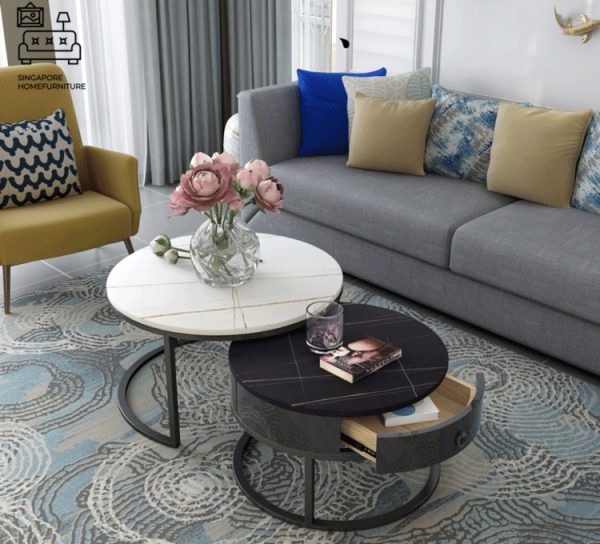 VIANEN® Coffee Table with Storage | Nesting Table | 3 Sizes: 60cm, 70cm, 80cm | 2 Materials: Slate, Reflective Slate | Multiple Colour Option | Ample Storage Space | $$ - Image 10