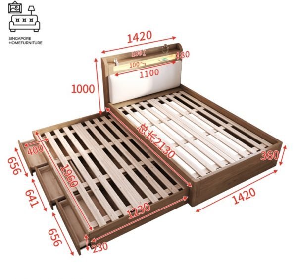 ANDENNE® Pull Out Bed Frame | Normal Bed & Pull Out Bed Available | 1 Size: Queen | Option: Mattress | $$$$ - Image 3