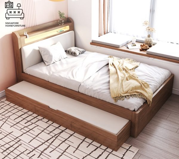 ANDENNE® Pull Out Bed Frame | Normal Bed & Pull Out Bed Available | 1 Size: Queen | Option: Mattress | $$$$