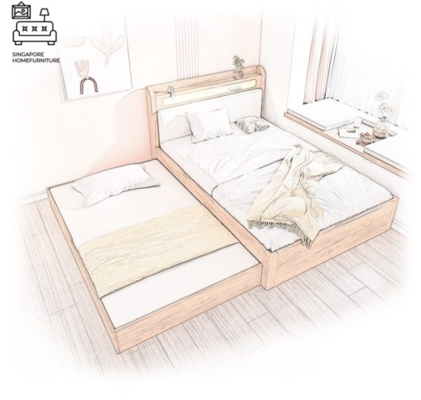 ANDENNE® Pull Out Bed Frame | Normal Bed & Pull Out Bed Available | 1 Size: Queen | Option: Mattress | $$$$ - Image 13