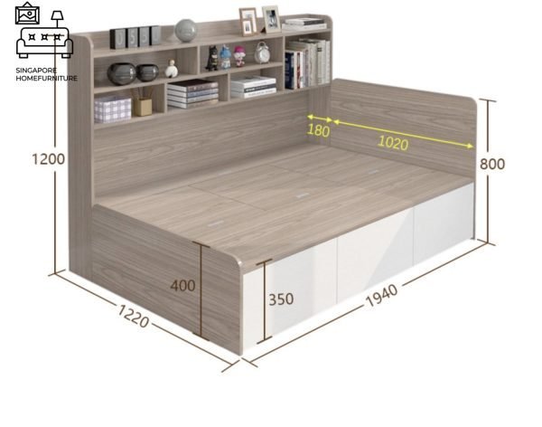 BREE® Pull Out Bed Frame | 3 Options: Normal Bed, Pull Out Bed, Storage Bed | 3 Sizes: Twin, Small Double, Queen | Option: Mattress | $$$ - Image 3