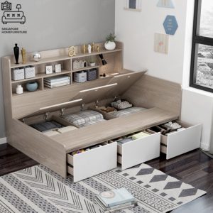 BREE® Pull Out Bed Frame | 3 Options: Normal Bed, Pull Out Bed, Storage Bed | 3 Sizes: Twin, Small Double, Queen | Option: Mattress | $$$