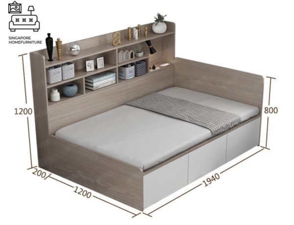 BREE® Pull Out Bed Frame | 3 Options: Normal Bed, Pull Out Bed, Storage Bed | 3 Sizes: Twin, Small Double, Queen | Option: Mattress | $$$ - Image 4