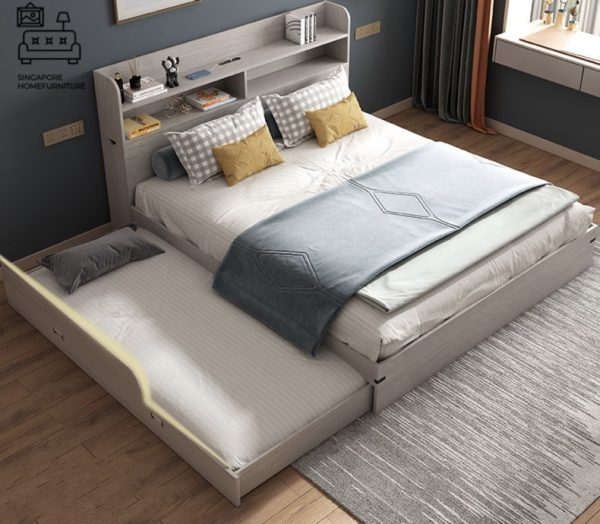 DAMME® Pull Out Bed Frame | Normal Bed & Pull Out Bed Available | 2 Sizes: Small Double, Queen | Option: Mattress, Table, Drawers, Shelf | $$$ - Image 6