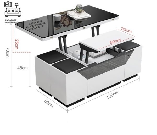 DOKKUM® Wooden Coffee Table | Hidden Storage | Convenient | Unique Design | Customised Colour | $$$$ - Image 7