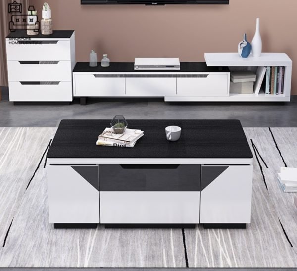 DOKKUM® Wooden Coffee Table | Hidden Storage | Convenient | Unique Design | Customised Colour | $$$$ - Image 2