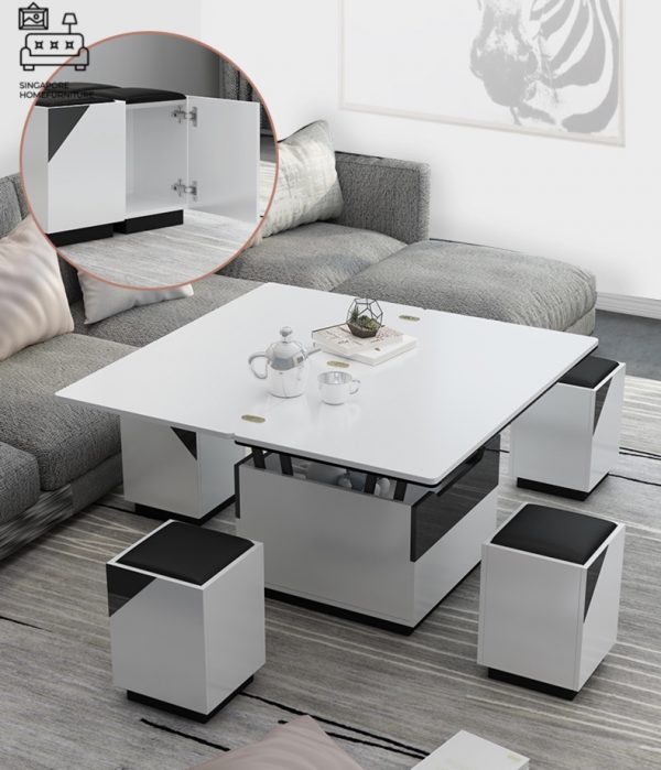 DOKKUM® Wooden Coffee Table | Hidden Storage | Convenient | Unique Design | Customised Colour | $$$$