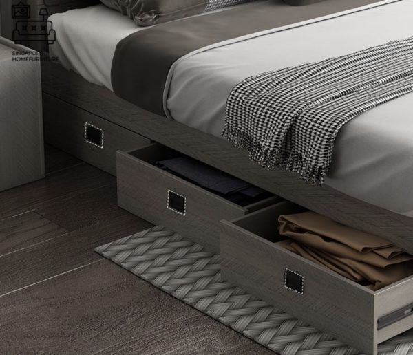 HANNUTE® Pull Out Bed Frame | Normal Bed & Pull Out Bed Available | 2 Sizes: Queen, King | Option: Mattress, Table, Drawers, Shelf | $$$ - Image 7