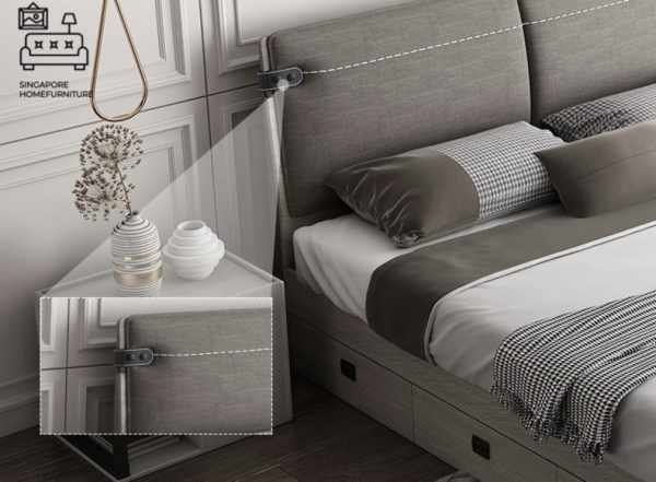 HANNUTE® Pull Out Bed Frame | Normal Bed & Pull Out Bed Available | 2 Sizes: Queen, King | Option: Mattress, Table, Drawers, Shelf | $$$ - Image 12