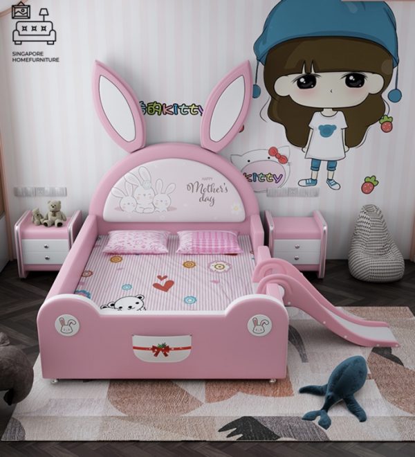 IZEGEM® Kids Bed Frame (Bunny) Guard A | 5 Sizes: Single, Twin, Small Double, Queen, King | Option: Mattress, Side Table | $$$ - Image 8