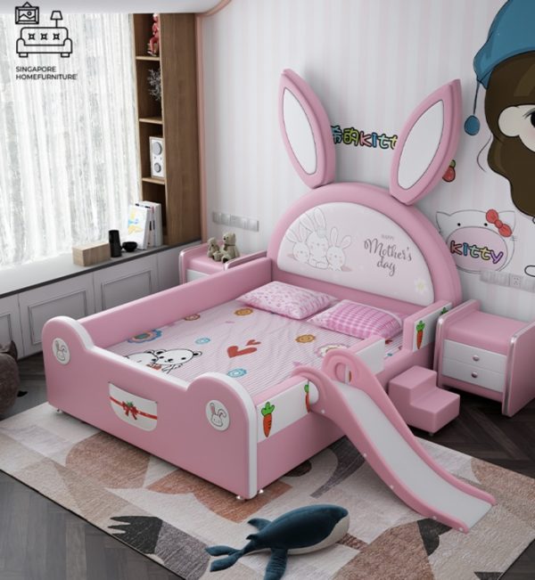 IZEGEM® Kids Bed Frame (Bunny) Guard A | 5 Sizes: Single, Twin, Small Double, Queen, King | Option: Mattress, Side Table | $$$ - Image 7