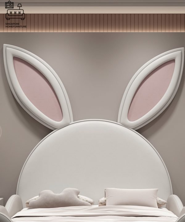 IZEGEM® Kids Bed Frame (Bunny) Guard B | 3 Sizes: Small Double, Queen, King | Option: Mattress, Side Table | $$$ - Image 13