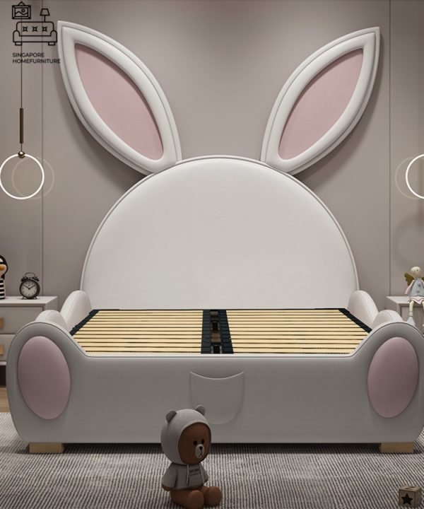 IZEGEM® Kids Bed Frame (Bunny) Guard B | 3 Sizes: Small Double, Queen, King | Option: Mattress, Side Table | $$$ - Image 9