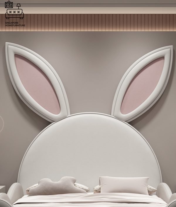 IZEGEM® Kids Bed Frame (Bunny) Guard B | 3 Sizes: Small Double, Queen, King | Option: Mattress, Side Table | $$$ - Image 4