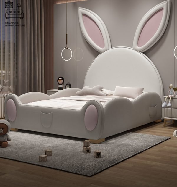 IZEGEM® Kids Bed Frame (Bunny) Guard B | 3 Sizes: Small Double, Queen, King | Option: Mattress, Side Table | $$$ - Image 20