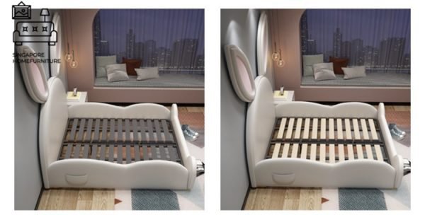 IZEGEM® Kids Bed Frame (Bunny) Guard B | 3 Sizes: Small Double, Queen, King | Option: Mattress, Side Table | $$$ - Image 14