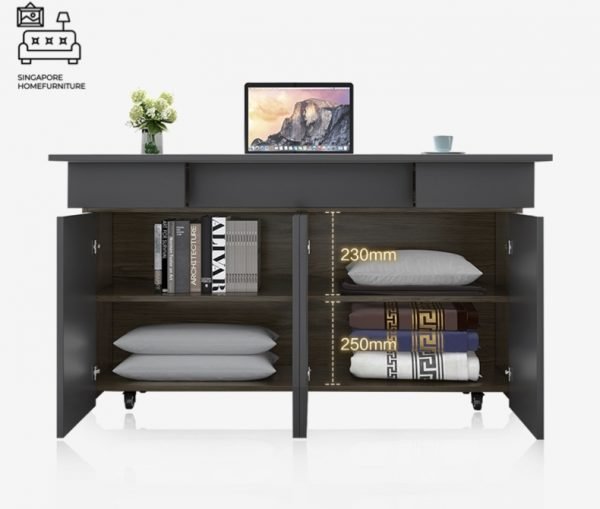 NINOVE® Black Pull Out Bed Frame | Normal Bed & Pull Out Bed Available | 1 Sizes: Small Double | Option: Mattress, Table | $$$ - Image 8