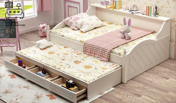 WERVIK® Pull Out Bed Frame | 3 Options: Normal Bed, Pull Out Bed, Storage Bed | 1 Sizes: Small Double | Option: Mattress, Table, Drawers, Shelf | $$ - Image 10