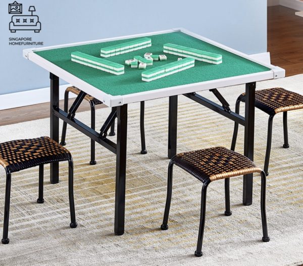 LADY MI® Folding Mahjong Table | Portable Mahjong | Option: +4 Chairs | $