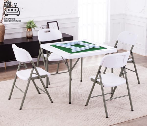 MENGPO® Folding Mahjong Table | Portable Mahjong | Option: +4 Chairs | $