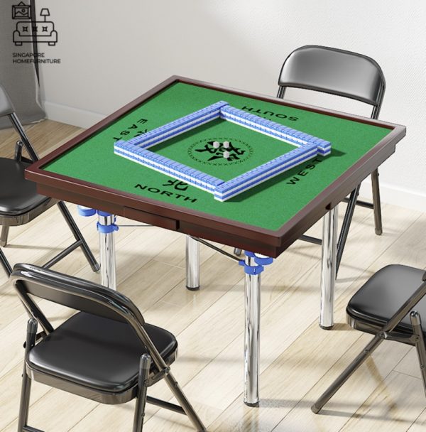 ZHI NU® Folding Mahjong Table | Portable Mahjong | Option: +4 Chairs | $