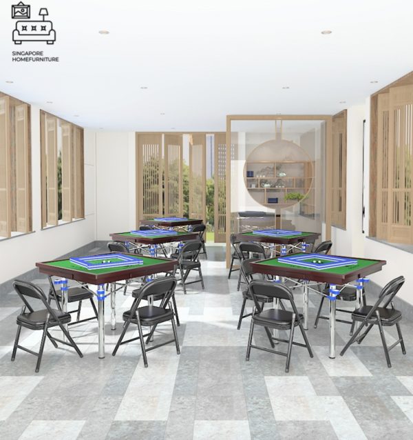 ZHI NU® Folding Mahjong Table | Portable Mahjong | Option: +4 Chairs | $ - Image 11